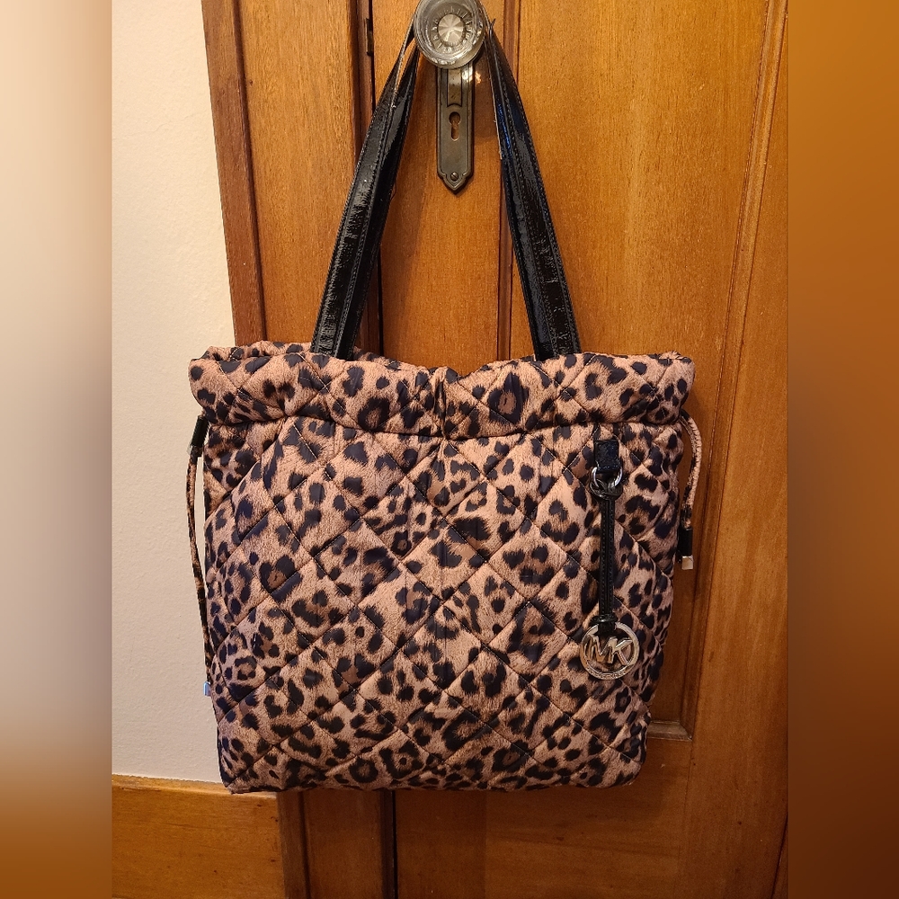Michael Kors Leopard Print Drawstring Bag